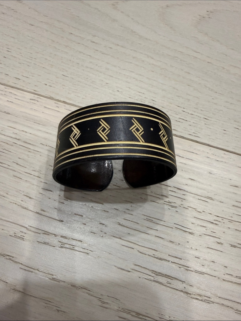 Brown and Cream Cuff Bracelet - Stylish Open Bangle